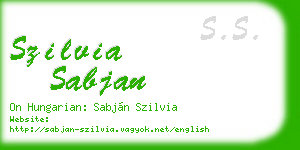 szilvia sabjan business card